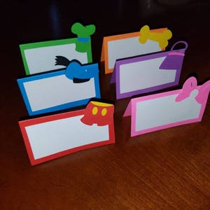 12 Mickey Mouse characters Table Cards