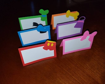 12 Mickey Mouse characters Table Cards