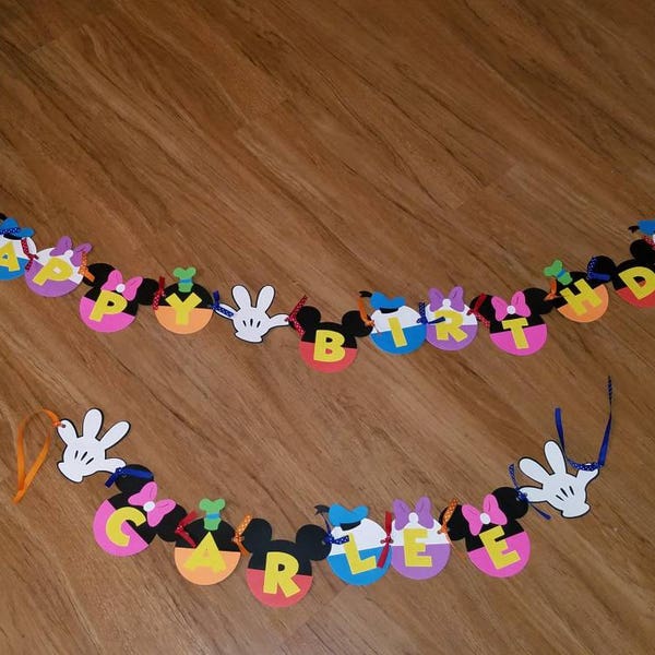 Mickey Mouse Clubhouse inspired Happy Birthday Banner