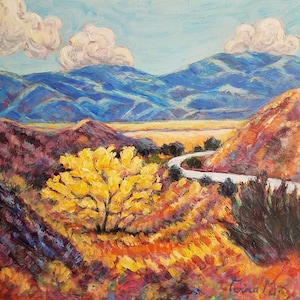 Mountain canyon view painting, art gift, affordable art, small painting, Colorado landscape
