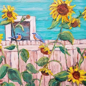Bluebird cards, Sunflower note cards, small gift