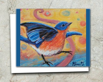 Bird notecards, card set, stationary, gift card, art card, greeting card, Small gift, bird lovers, bluebird art