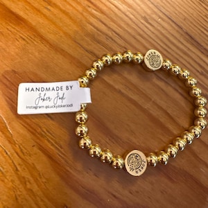 Joker 18K Gold Filled Beaded Bracelet | Custom Joker Beads, Stackable Mahjong Gift