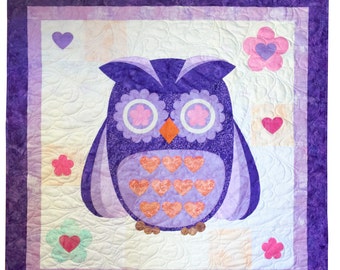Owl Watch Over You Appliqué Quilt Pattern Kit, Owl Quilt Pattern