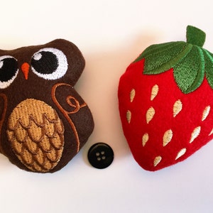 Pin Cushion Owl Pin Cushion Strawberry Pin Cushion Pincushions Etsy