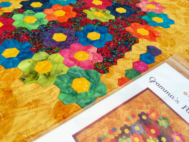 Gramma's Flower Garden Quilt Pattern, Grandma's Flower Garden Etsy
