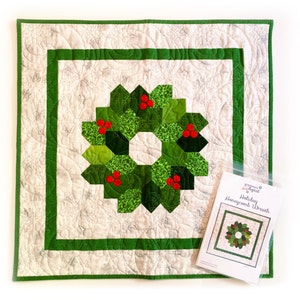 Holiday Honeycomb Wreath Quilt Pattern, Sewing Pattern
