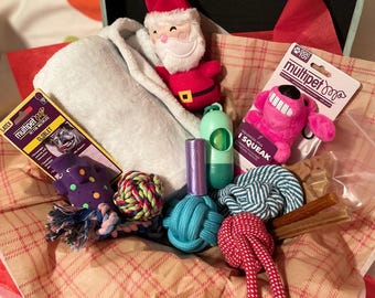 Small Dog Gift Box: Puppy Toys, Treats & Blanket