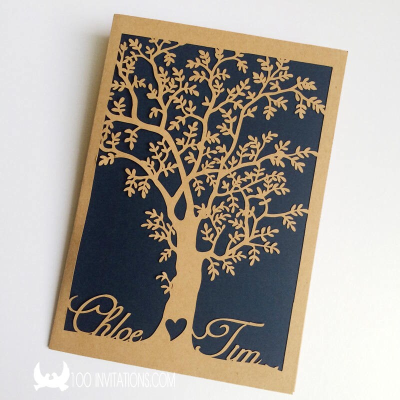Laser Cut Wedding Invitation Tree Laser Cut tree Wedding Etsy