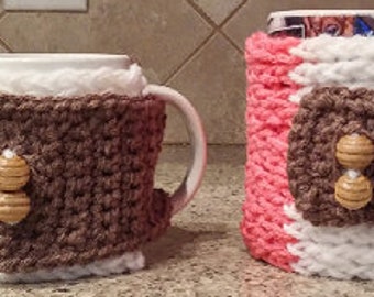 Set of 2 Mug Cozies (adjustable)