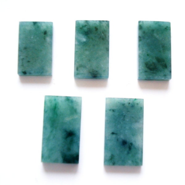 S A L E 75% Off!!! GREEN JADEITE JADE Cushion Flat (approx. 9.5x13mm)  **Bottom Right Has Been Sold!