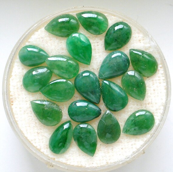 S A L E 75 Off GREEN JADEITE JADE Pear Shape Cabochon Etsy