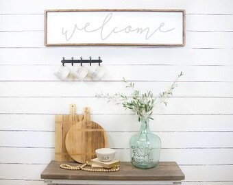 Welcome|Entryway Wood Sign