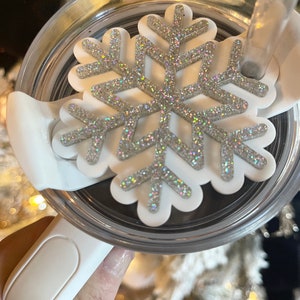 Snowflake Stanley Tumbler Topper | Stanley Mug | Christmas Topper