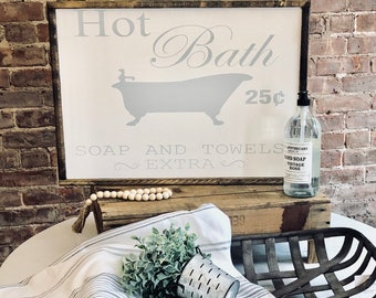 Hot Bath|Wood Sign