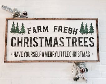 Farm fresh Christmas trees | Wood Sign