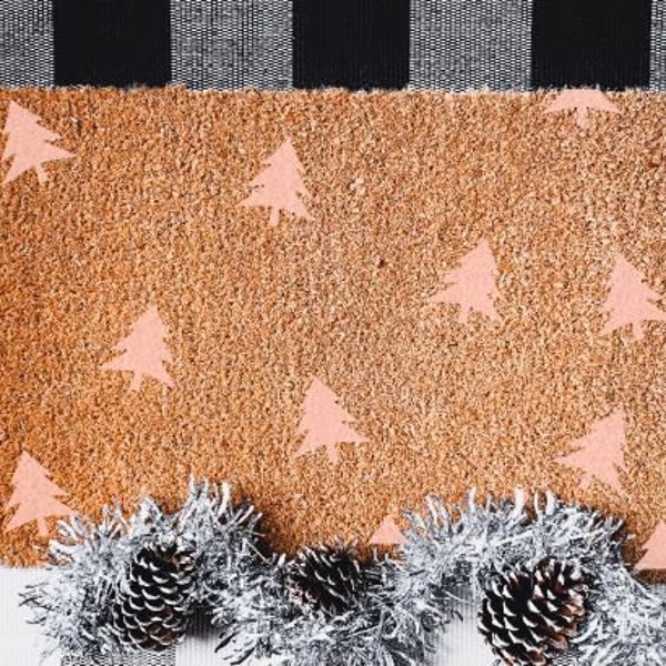 Pink Christmas Tree | Doormat | Holiday | Pastel