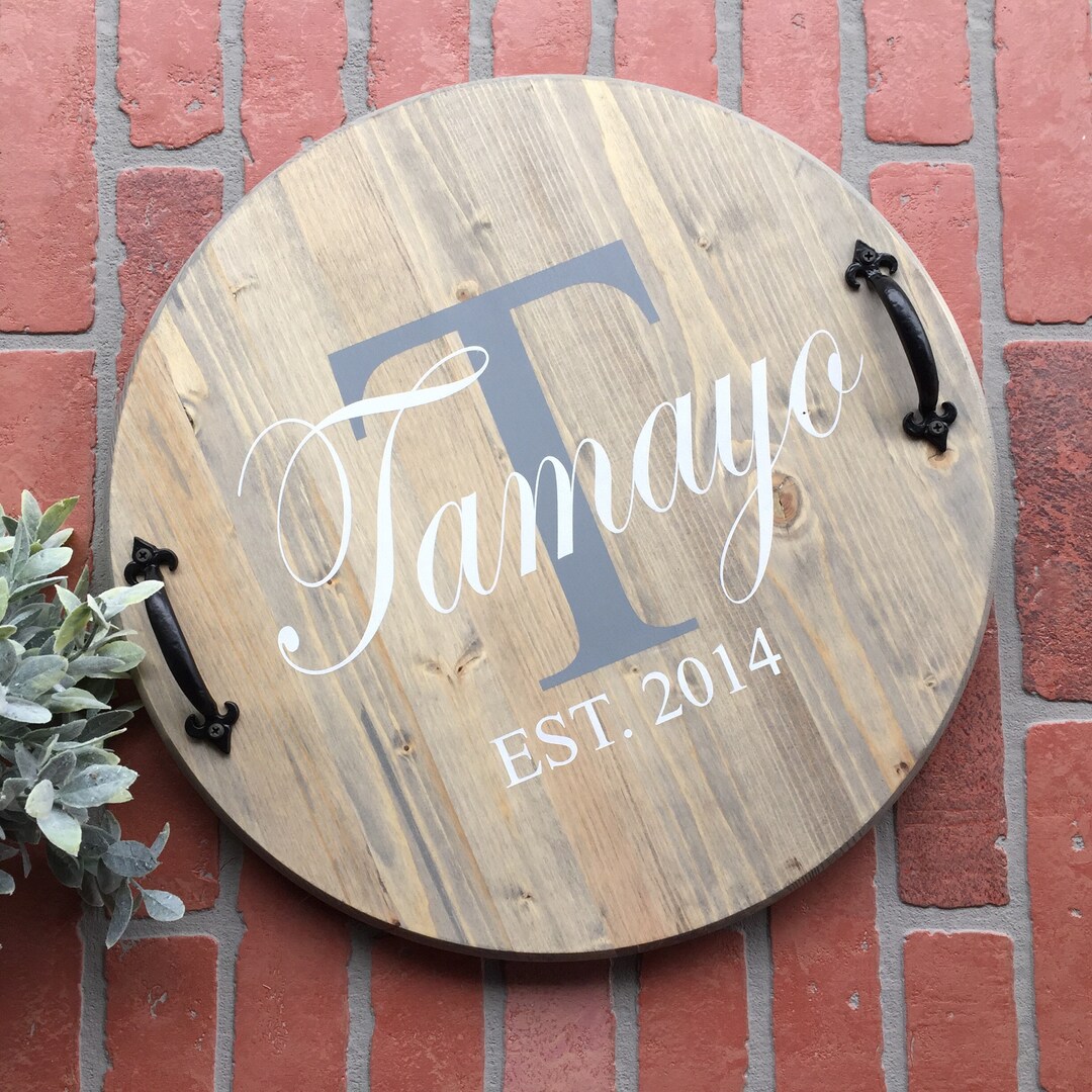 Personalized Wood Serving Tray Wedding Gift Birthday Gift bridal Shower