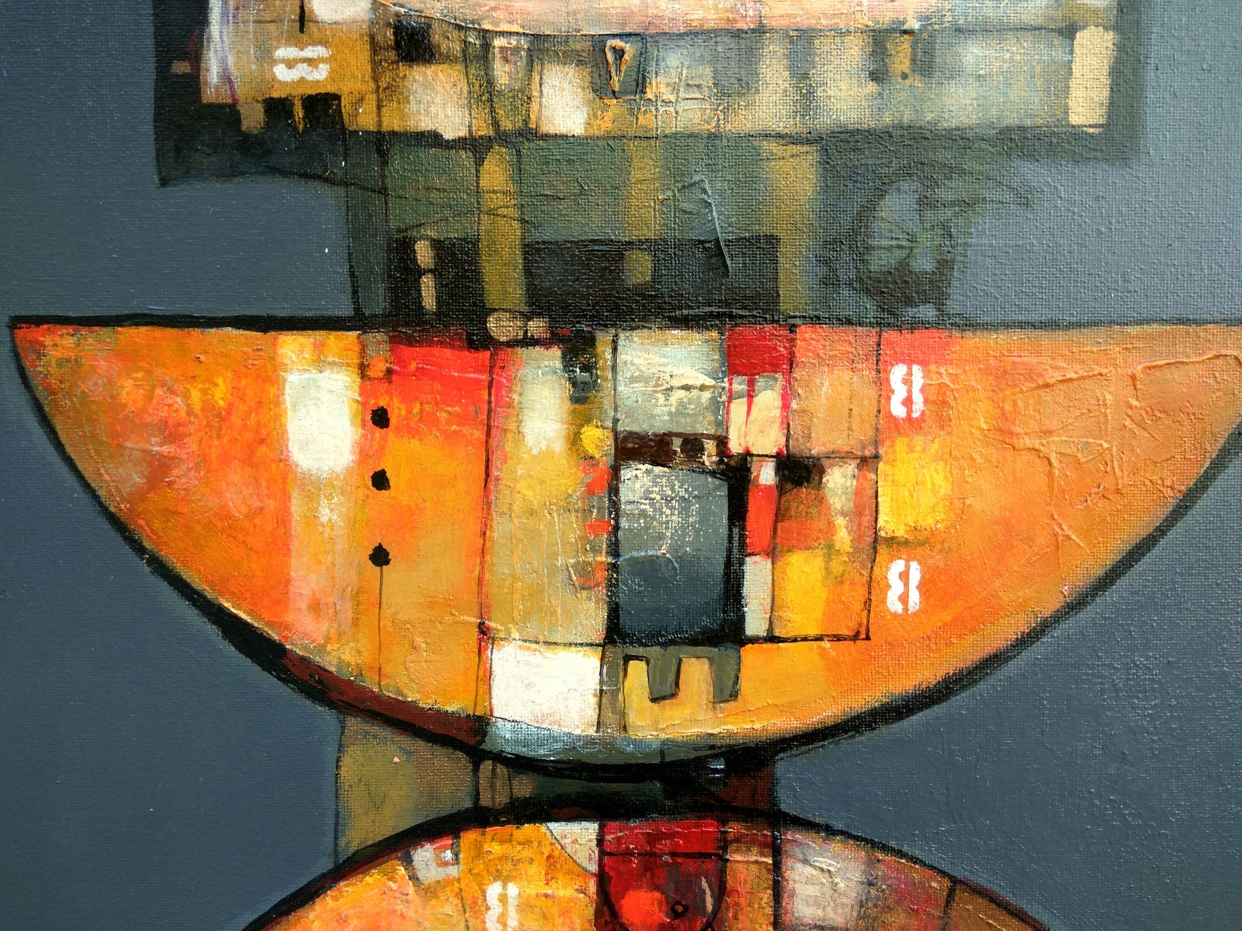 Pintura acrílica Sala de estar moderna Pintura abstracta | Etsy