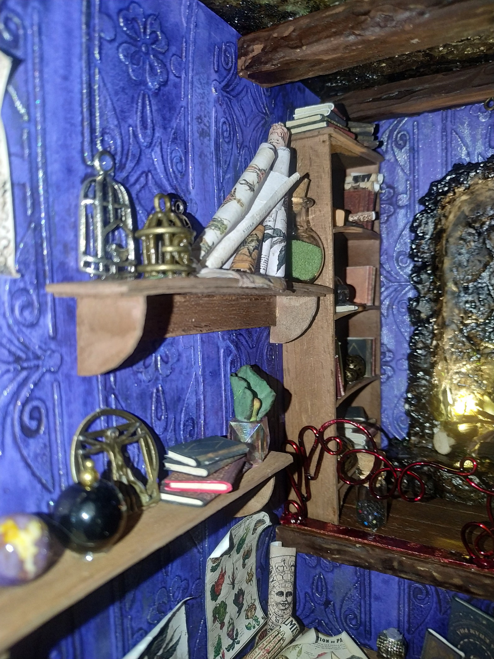 Personalized book nook witch house. Bookshelf art magic room. Etsy