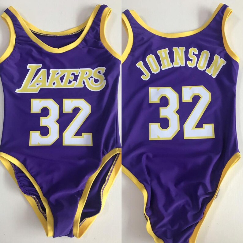 Magic Johnson Lakers Basketball Jersey Bodysuit Etsy