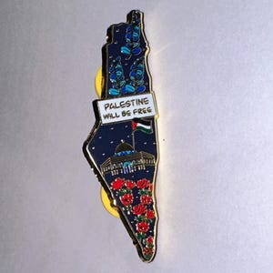 Palestine Will Be Free Karte Emaille Pin