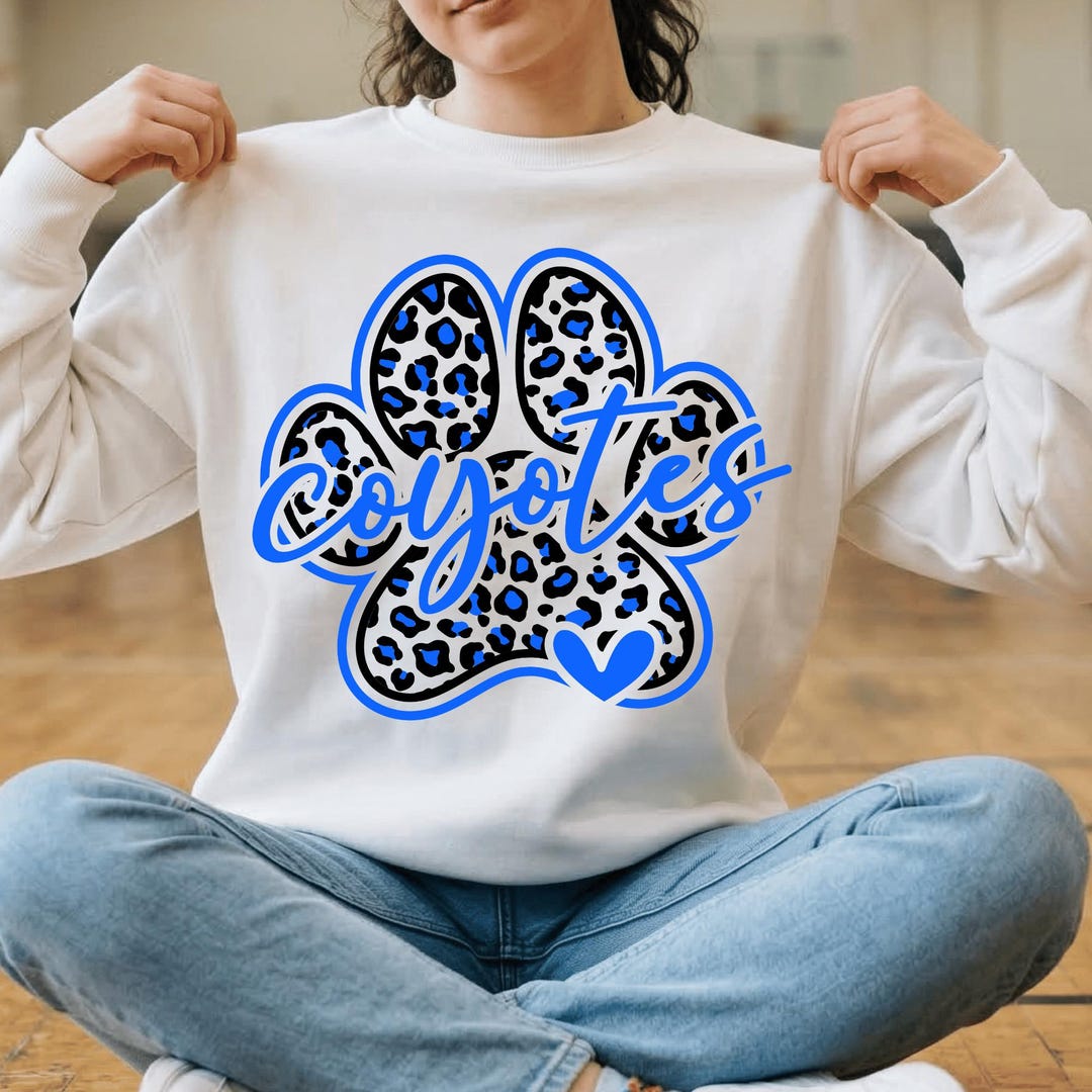 Go Yotes Script Blue PNG Coyotes Leopard Paw, Coyotes Mascot Script PNG for Basketball ...