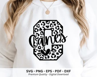 Canes Svg, Canes Png Files, Canes Baseball Football Basketball Soccer School Mascot Shirt Png, Sublimation Design, Digital Download