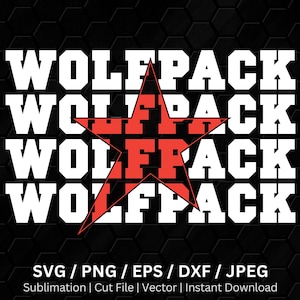 Wolfpack PNG, Wolfpack SVG Download, Editable Color, Wolfpack Mascot, Cricut, Cut File, Vector, Image, Sublimation, Png, Eps, Dxf, Dtf, Dtg