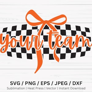 Custom Checkered Mascot Png, Your Team Football, Checkered Mascot Svg, Custom Sports Shirt, Personalized Mascot Png, Game Day School Spirit
