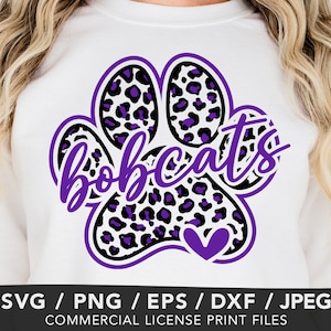 Bobcats Paw Png, Bobcats Paw Svg, Bobcats voetbal Svg, Bobcats Digital Print sublimatie, Bobcats Leopard Paw, Bobcats Pride Svg