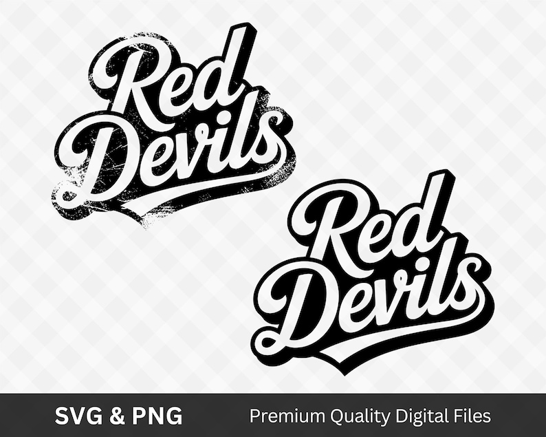 Red Devils Script Png, Retro Mascot Svg, Back to School Spirit Shirt ...