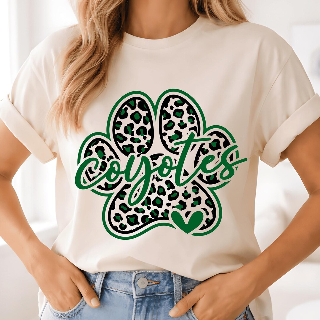 Go Yotes Script Green PNG Coyotes Leopard Paw, Coyotes Mascot Script PNG for Basketball ...