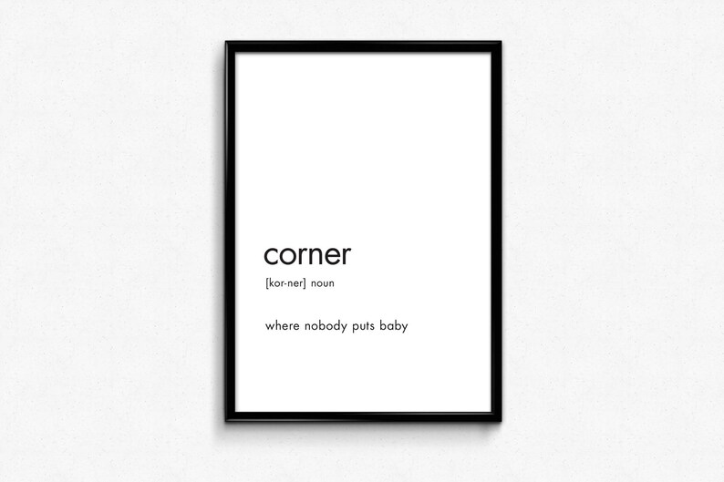 Corner Definition Print Funny Definition Prints Dictionary Etsy