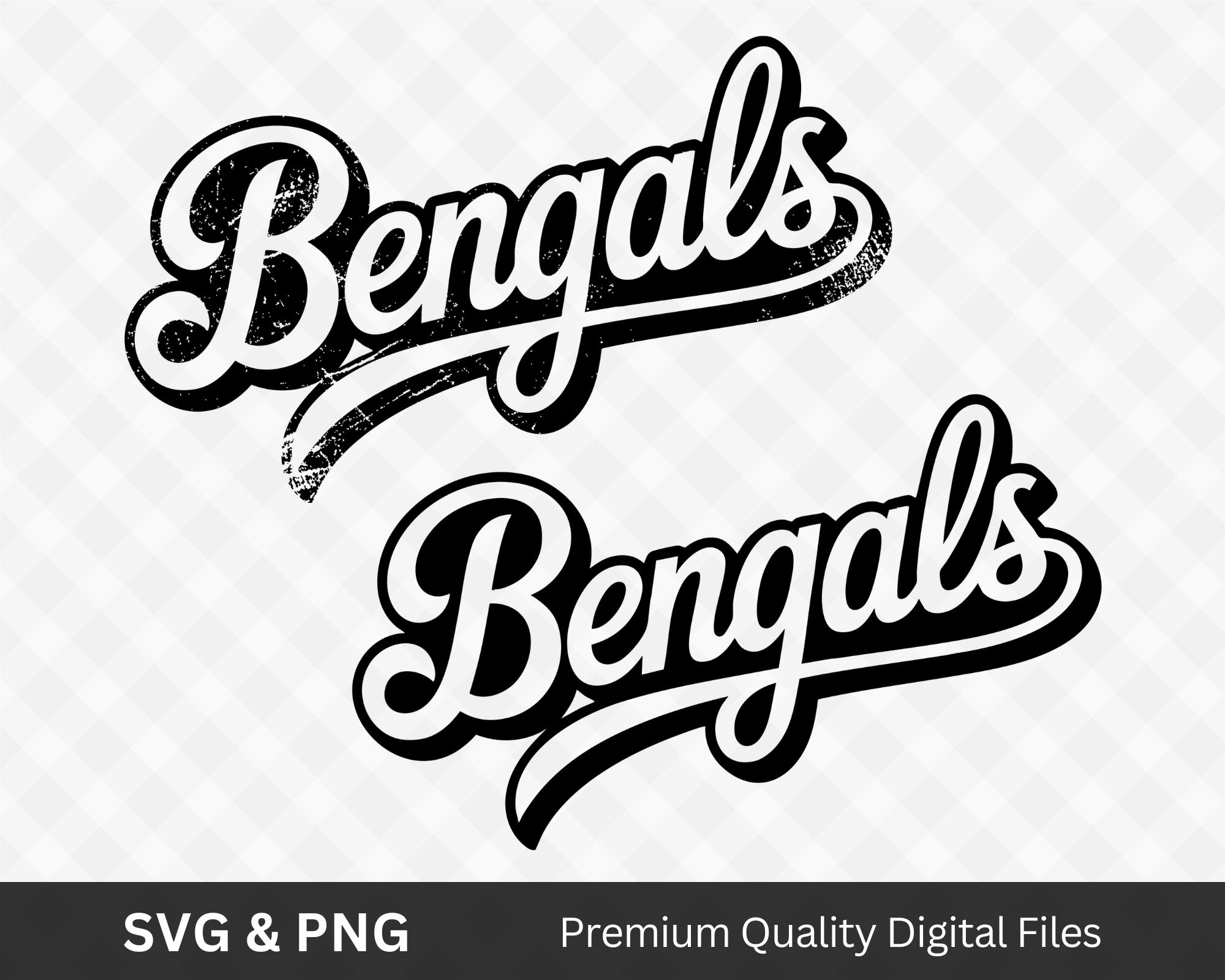 Retro Bengals Png in Script Font, Bengals Football Logo, Grunge Team ...