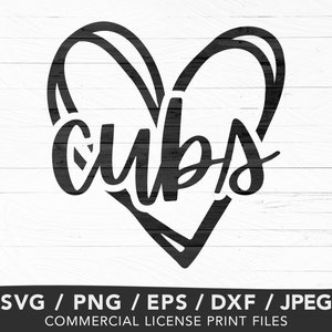 Cubs Baseball Png, Team Mascot Png, Cubs Svg, Cubs Art, Cubs tshirt, Cubs Decal, Cubs Gear, Cubs Logo Svg, Team Mascot Design, Digital Files