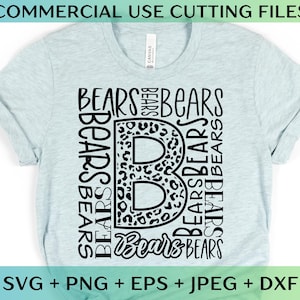 Bären SVG zum Ausdrucken, Bären Png-Dateien, Bären Schule Geist svg, Bären Team Maskottchen, Bären Mom t-shirt, Bären Team Zahnrad svg, digitaler Download