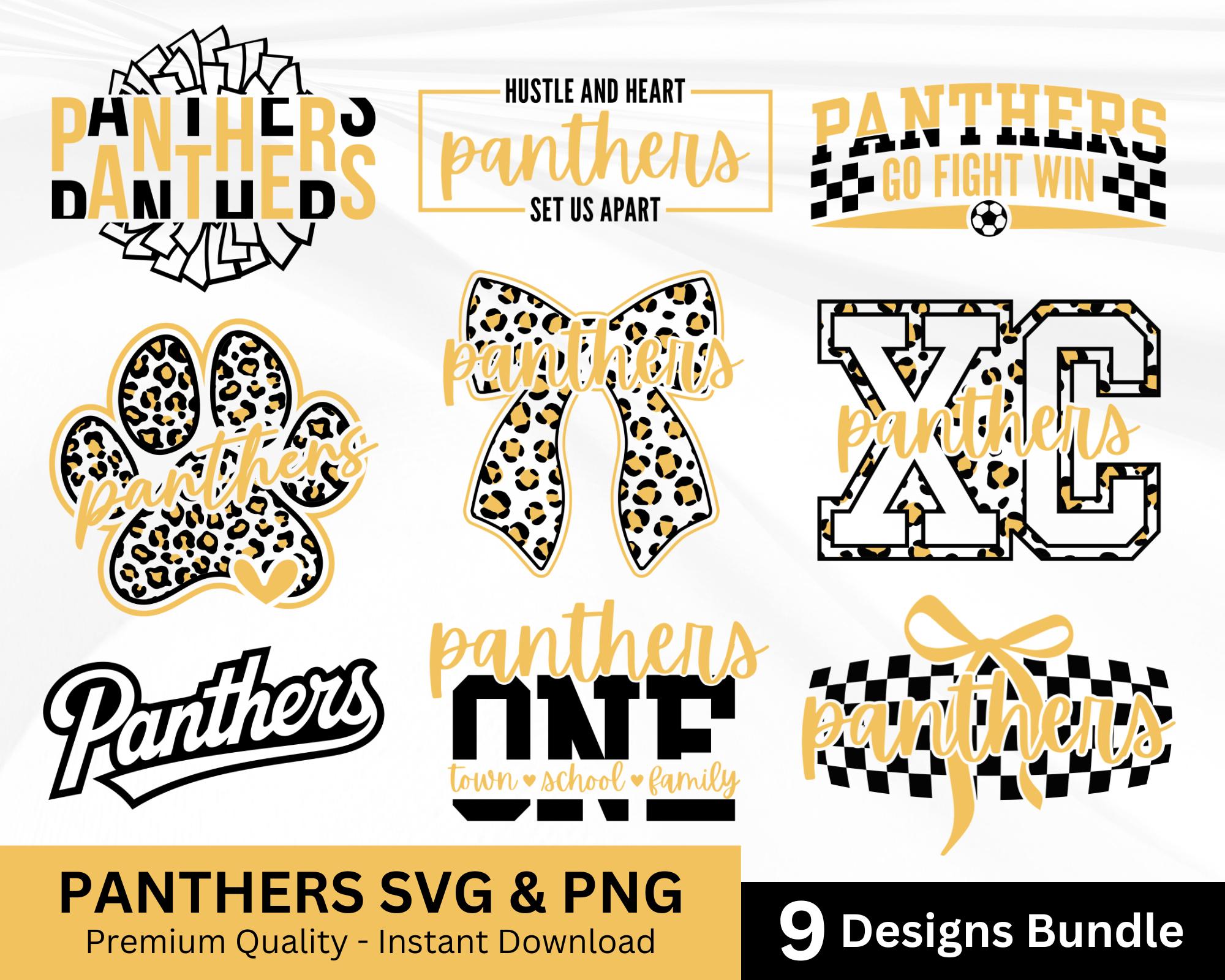 Panthers SVG PNG Bundle, Yellow and Black, Game Day Png, School Spirit ...