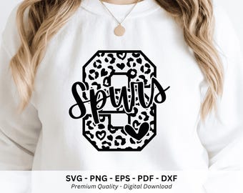 Spurs Png, Game Day Sports Shirt, Spurs Svg, School Mascot Png, Spurs Leopard Svg, Varsity Letter S,  Spurs Script Png, Instant Download