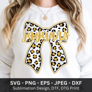 Jaguars Bow Png, Jaguars Mascot Svg, Leopard Bow Png, Sublimation Png t shirt, Jaguars High School Team, Jaguars Svg, Jaguars Digital Png