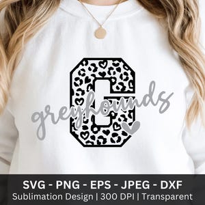 Greyhounds PNG SVG, School Spirit Game Day Shirt Design for Team Pride, Greyhound Mascot Sign, Greyhounds Leopard, Digital Download Svg Png