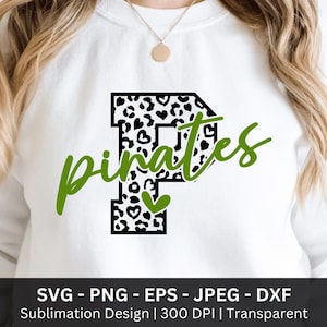 Pirates SVG PNG, Team Spirit Shirt, Mascot Designs Png, High School Spirit Wear, Ready to Press, Pirate Mascot Png, Pirates Game Day Pride
