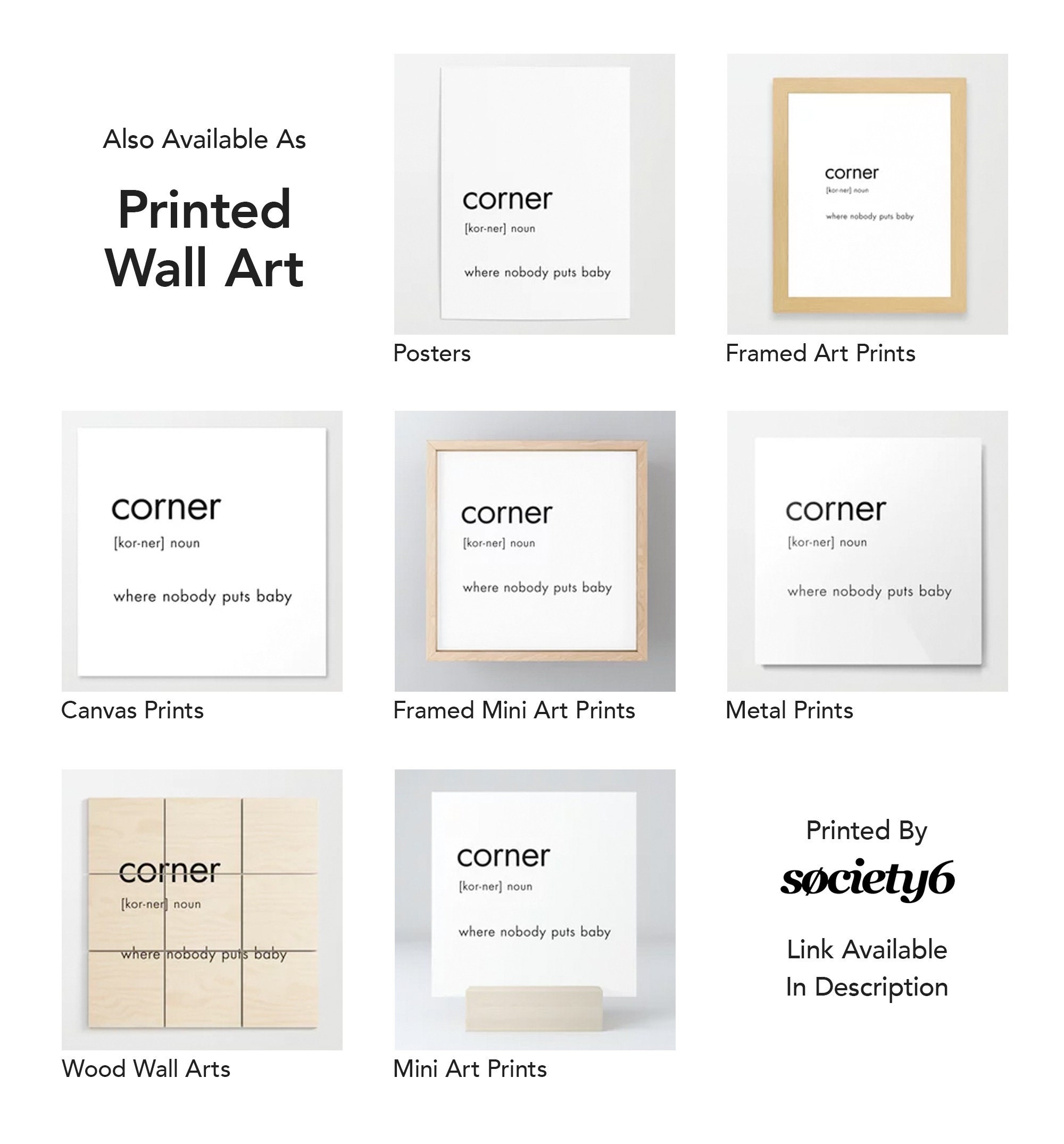 Corner Definition Print Funny Definition Prints Dictionary Etsy