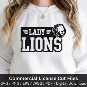 Lady Lions Softball Volleyball Basketball Svg and Png Transfer, College Sport Team, Lady Lions Png, Sublimation Design, Lady Lions Mascot