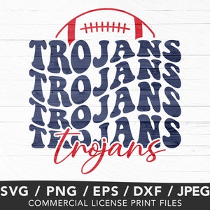 Trojans Football Svg, Touchdown Season, Trojans Cheer Mascot Design, Trojans Stacked Png, Trojans Spirit Wear, Trojans Football Png, DTF Png
