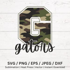 Camo Gators Mascot Png, Gators Camo Png, Camouflage Designs, Gators Cheer Mom, Camo Team Shirts, Gators Fan, Retro Camo Letters,Gator Spirit