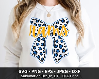 Rams Bow Png, Rams Football Png, Rams Bow Mascot, High School Team, Rams Png, DTF Sublimation, Rams Leopard Png, Rams Mascot Png, Rams Svg