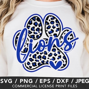 Lions Paw Png, Lions Paw Svg, Lions Football Svg, Lions Digital Print Sublimation, Lions Leopard Paw, Lions Pride Svg