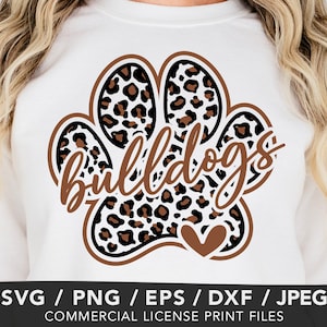Bulldogs Paw Png, Bulldogs Paw Svg, Bulldogs Football Svg, Bulldogs Impresión Digital Sublimación, Bulldogs Leopard Paw, Bulldogs Pride Svg