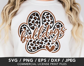 Imagem PNG de Pata de Bulldog, Imagem SVG de Pata de Bulldog, Imagem SVG de Futebol Americano Bulldog, Impressão Digital por Sublimação de Bulldogs, Pata de Leopardo de Bulldog, Imagem SVG de Orgulho de Bulldog